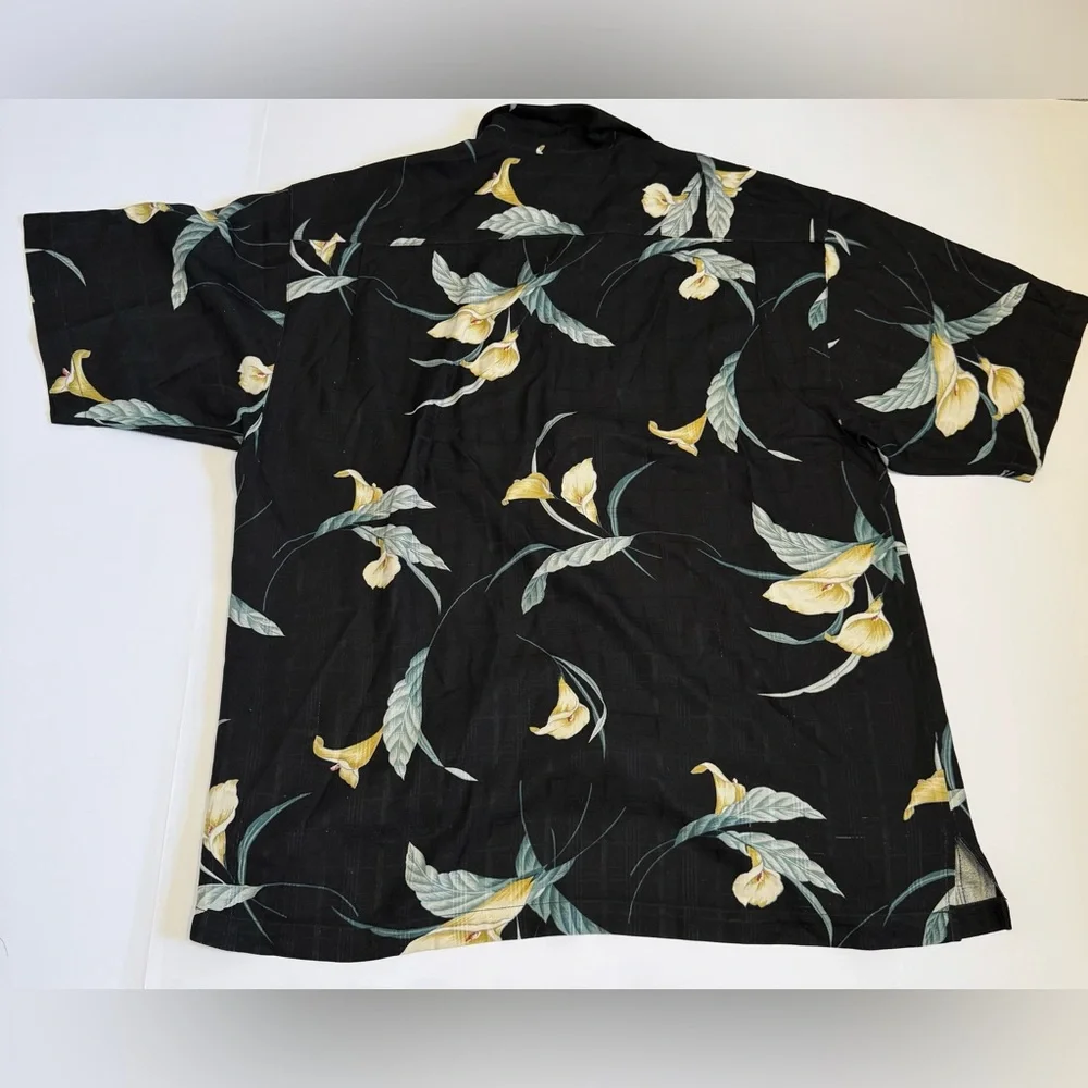 Tommy Bahama floral 100% silk shirt men’s large - Picture 6 of 7